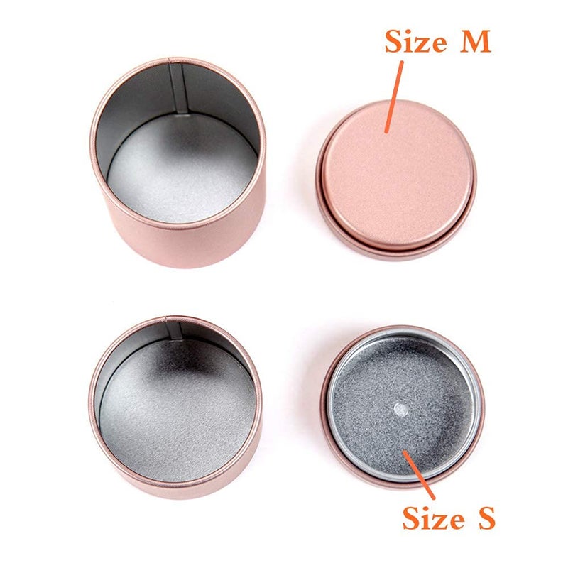 Tianhui Small Tin Can Box with Airtight Lids Canister for Coffee Tea Candy Storage Loose Leaf Tea Tin Containers Storage 5 Pcs (Gold, S) - Image 3